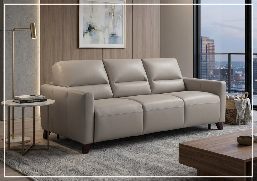 Granton Queen Leather Sleeper Sofa | Memory Foam Mattress | Gio Italia-Jennihome