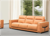 Grazia 3-Seater Tufted Leather Sofa with Track Arms in Vibrant Orange by Gio Italia- jennihome