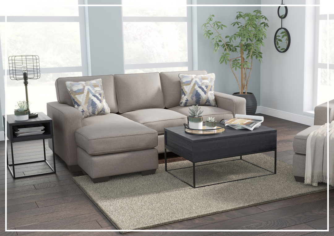 Gio Italia Gresha Fabric Stationary Sectional Sofa With Chaise
-Jennihome