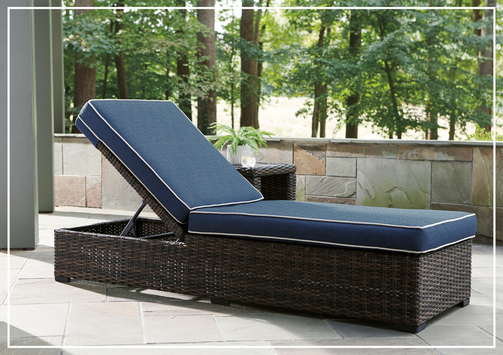 Gwyneira Outdoor Chaise Lounge with Nuvella® Cushion