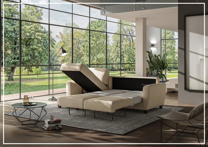 Luonto Flex Sectional Sofa Sleeper With Openable Chaise & Storage