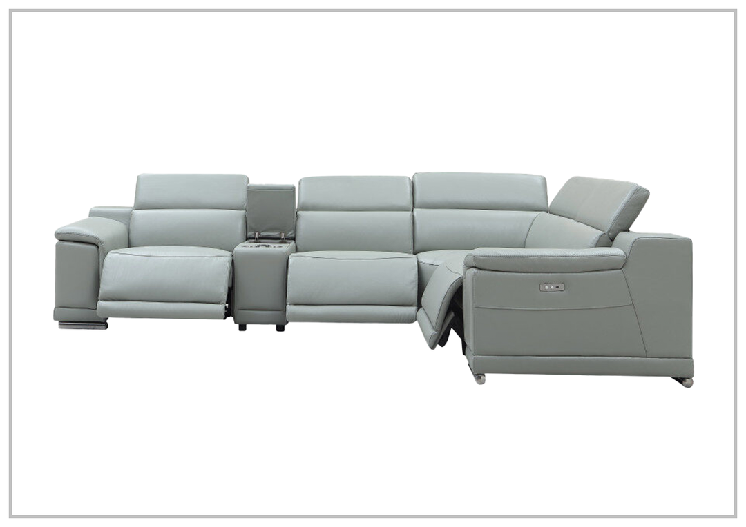 Gio Italia Hartley Power Motion Leather Sectional Sofa with Storage in Light Gray - jennihome