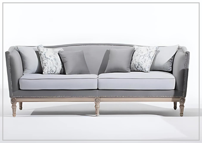 Helios Three-Seater Sofa with Elegant Nailhead Trim- Jennihome