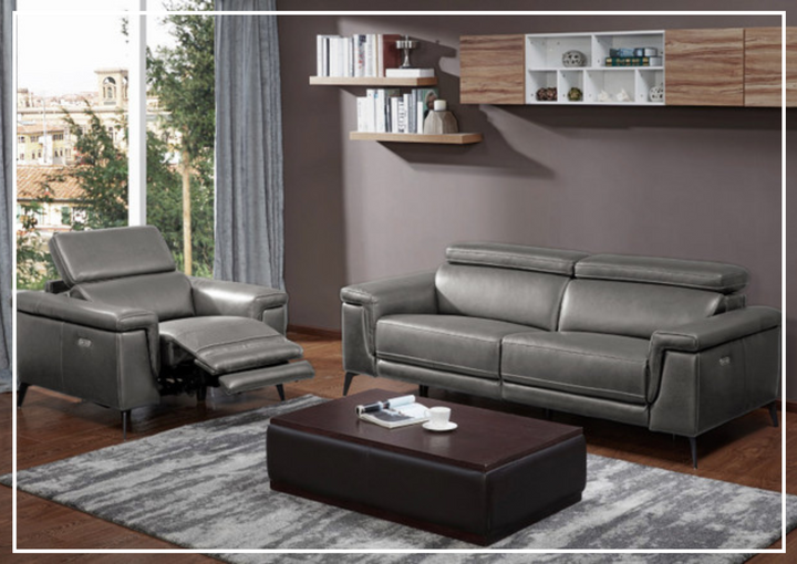 Hendrix Power Leather Sofa with Adjustable Power Headrest - Jennihome