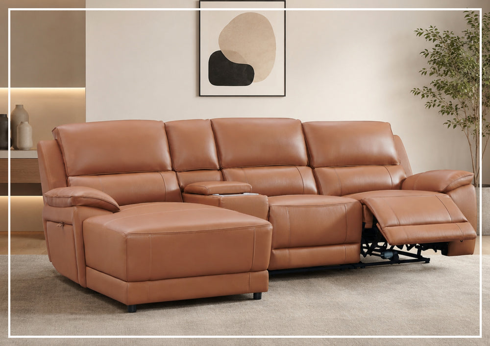 Heston Power Reclining Sectional Sofa | With Chaise | Gio Italia-Jenni Home