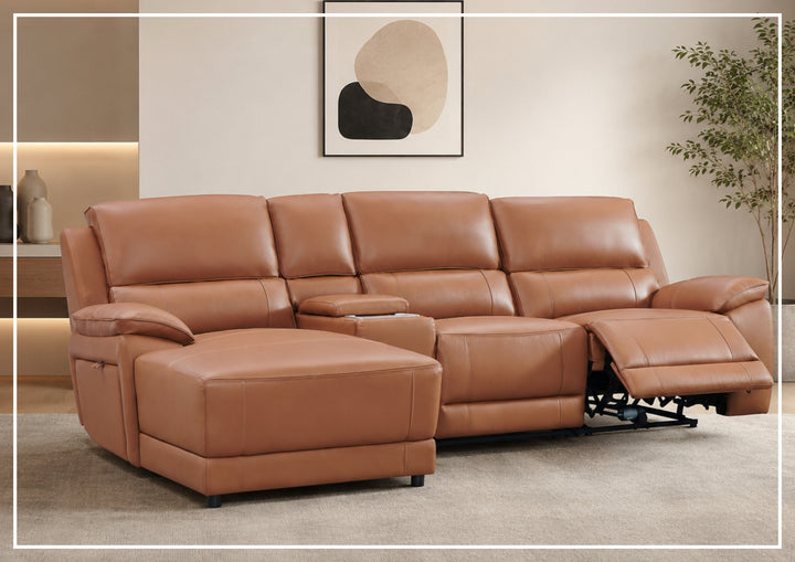 Heston Power Reclining Sectional Sofa | With Chaise | Gio Italia-Jenni Home