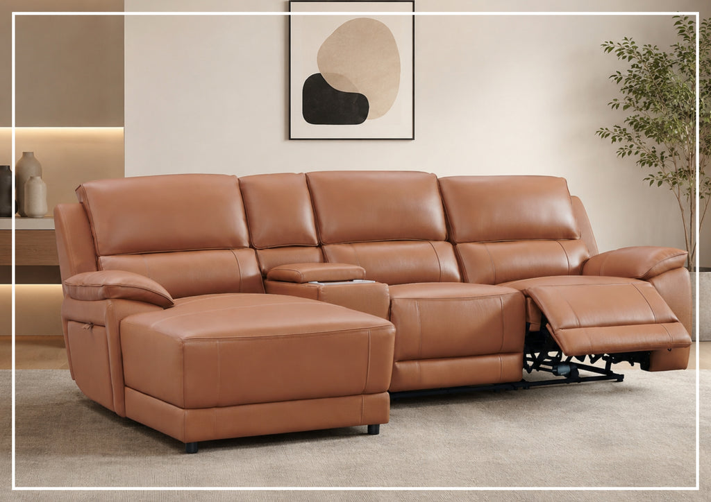 Heston Power Reclining Sectional Sofa | With Chaise | Gio Italia-Jenni Home