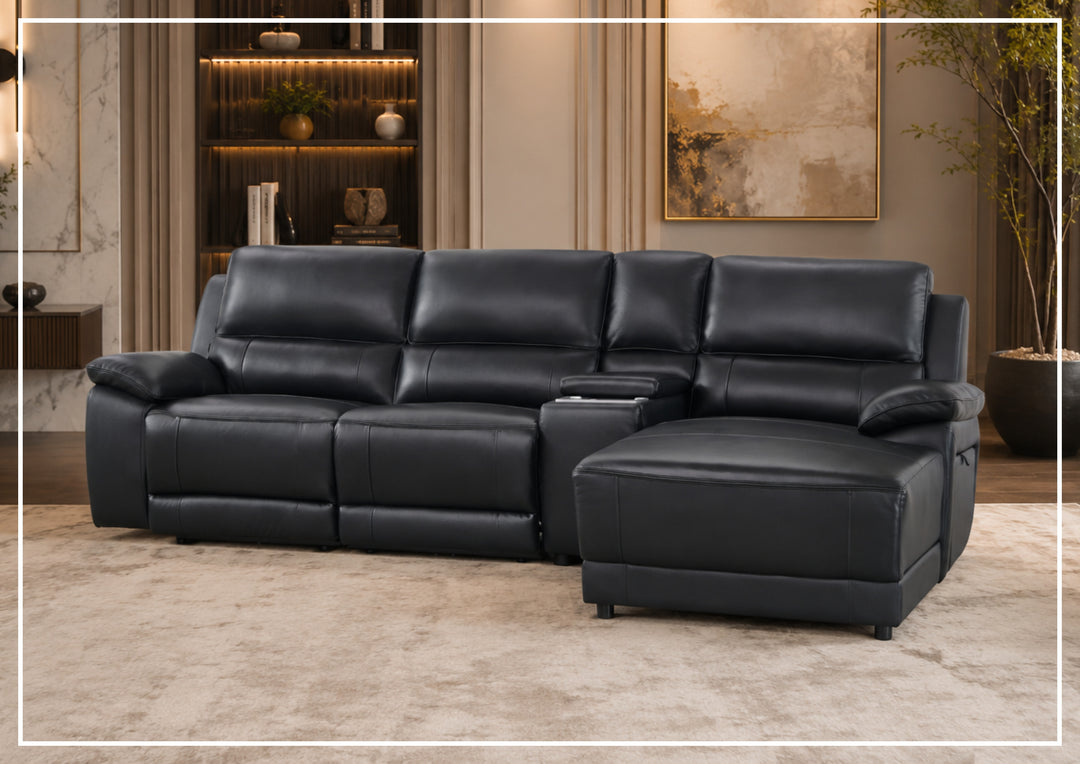 Heston Power Reclining Sectional Sofa | With Chaise | Gio Italia-Jenni Home