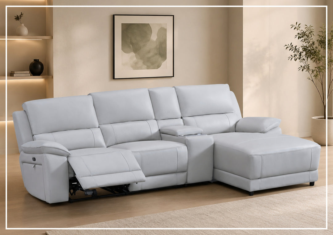 Heston Power Reclining Sectional Sofa | With Chaise | Gio Italia-Jenni Home