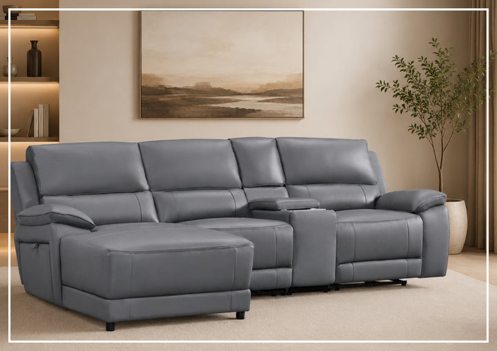 Heston Power Reclining Sectional Sofa | With Chaise | Gio Italia-Jenni Home