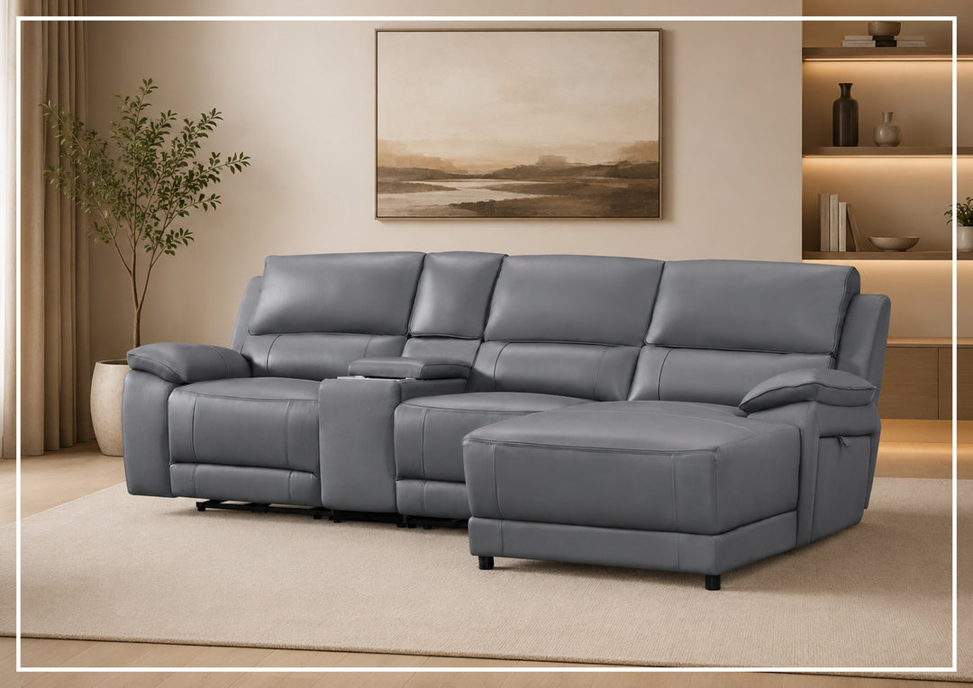 Heston Power Reclining Sectional Sofa | With Chaise | Gio Italia-Jenni Home