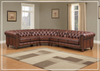 Hydeline Alton Bay Leather Sectional Sofa With Nail-Head Finish