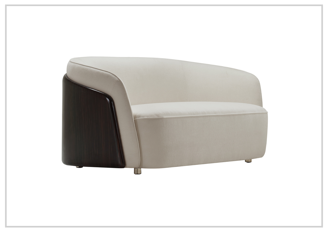 Ivano Fabric 2-Seater Sofa | Golden Macassar Veneer Base | Klaussner