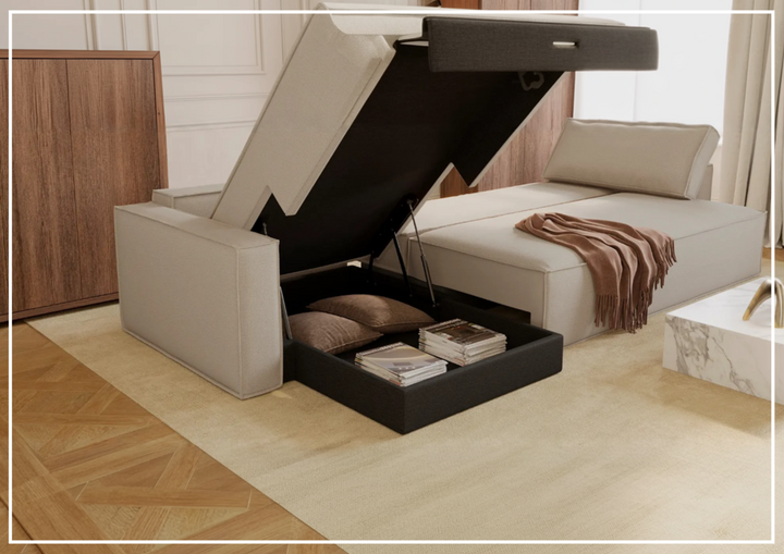 Innovation Living Newilla Fabric 3-Seater L-Shape Sectional Sleeper Sofa-Jennihome