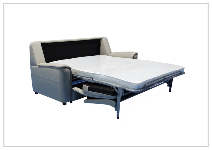Italia Verenzo Leather Sleeper Sofa | Queen | Memory Foam Mattress | Klaussner