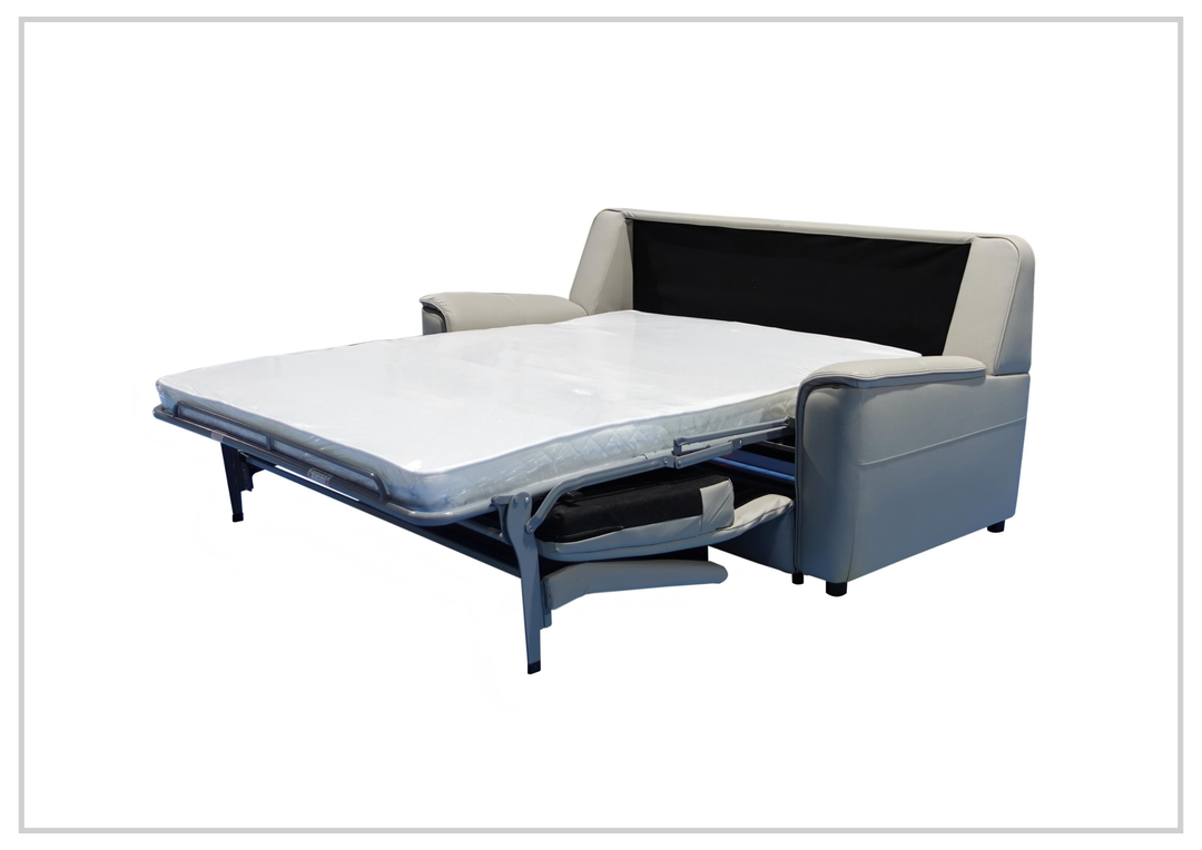 Italia Verenzo Leather Sleeper Sofa | Queen | Memory Foam Mattress | Klaussner