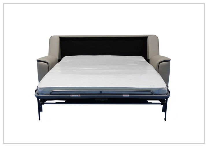 Italia Verenzo Leather Sleeper Sofa | Queen | Memory Foam Mattress | Klaussner