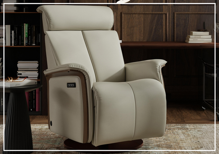 Jewel Leather Recliner Chair | Swivel & Gliding Motion | Fjords - Jennihome
