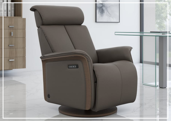 Jewel Leather Recliner Chair | Swivel & Gliding Motion | Fjords - Jennihome