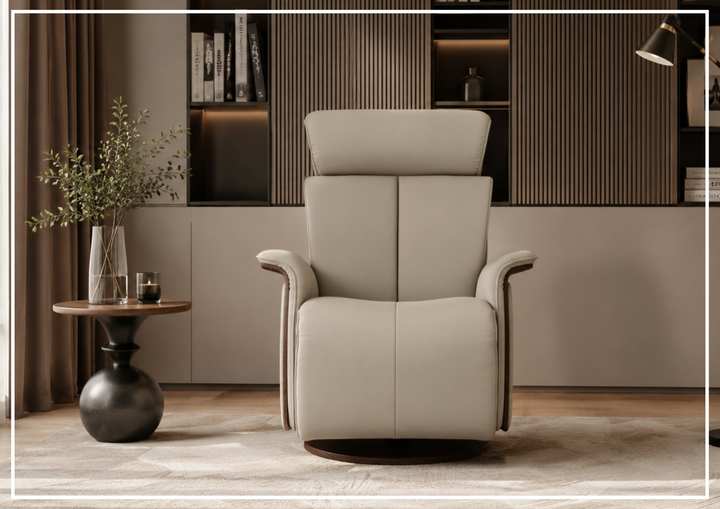 Jewel Leather Recliner Chair | Swivel & Gliding Motion | Fjords - Jennihome