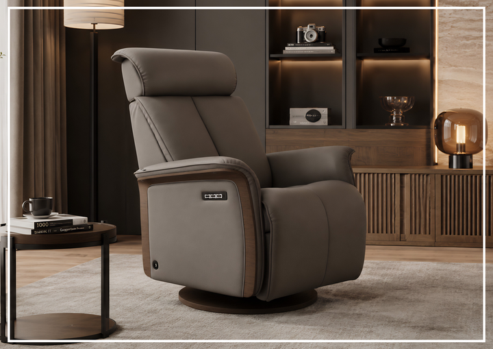 Jewel Leather Recliner Chair | Swivel & Gliding Motion | Fjords - Jennihome