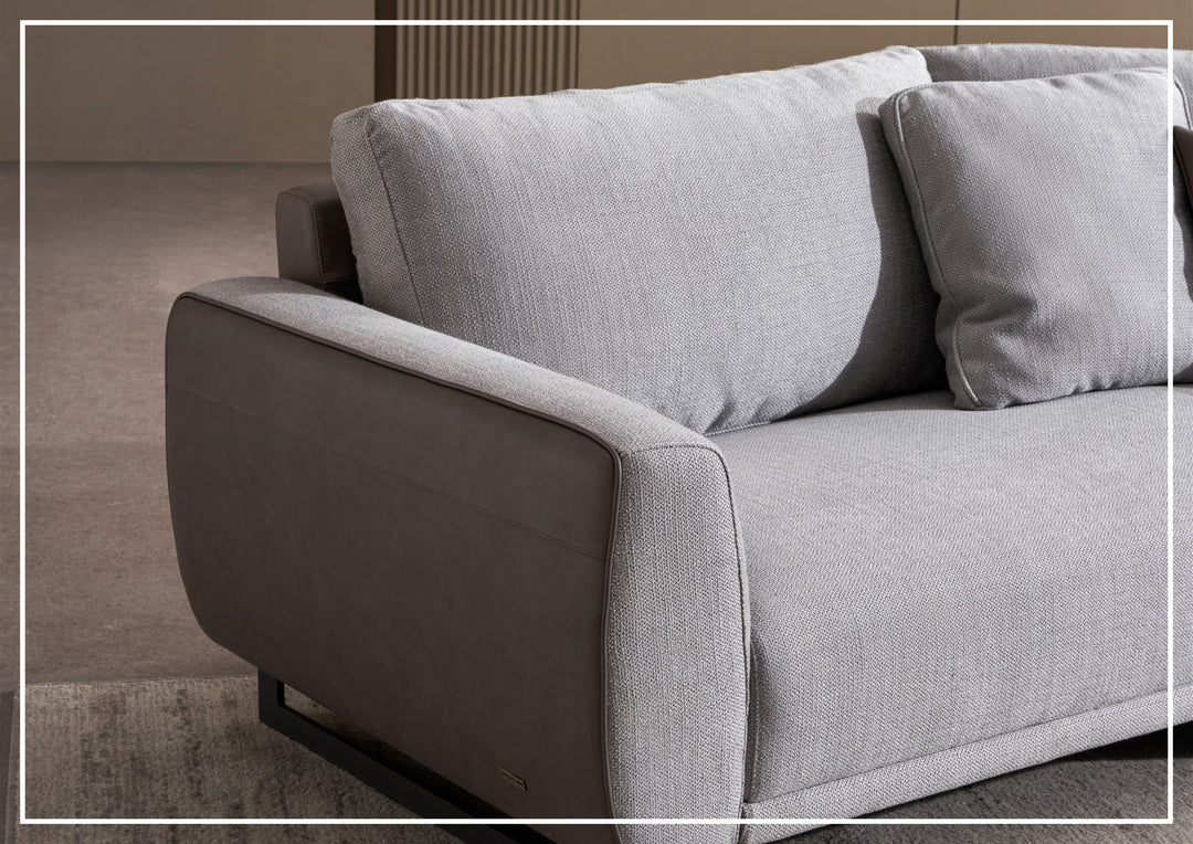 Jovan Curved Sectional Sofa | Built-In Wooden Side Table | Gio Italia-Jenni Home