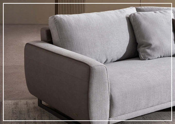 Jovan Curved Sectional Sofa | Built-In Wooden Side Table | Gio Italia-Jenni Home
