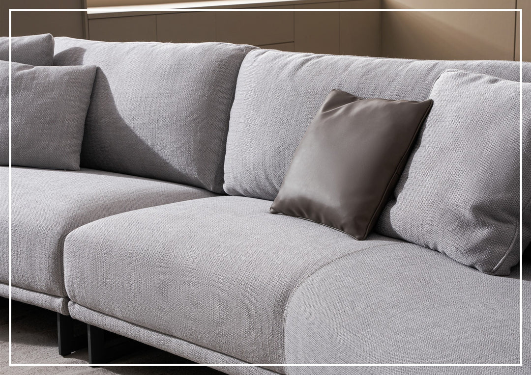 Jovan Curved Sectional Sofa | Built-In Wooden Side Table | Gio Italia-Jenni Home
