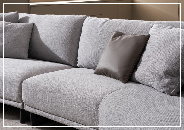 Jovan Curved Sectional Sofa | Built-In Wooden Side Table | Gio Italia-Jenni Home