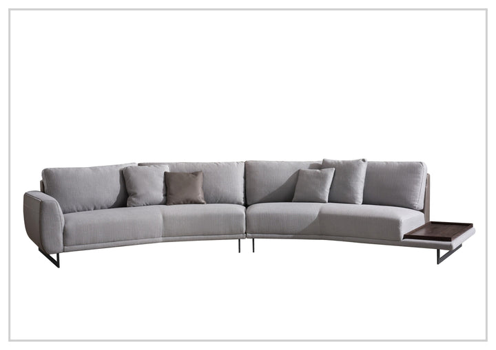 Jovan Curved Sectional Sofa | Built-In Wooden Side Table | Gio Italia-Jenni Home