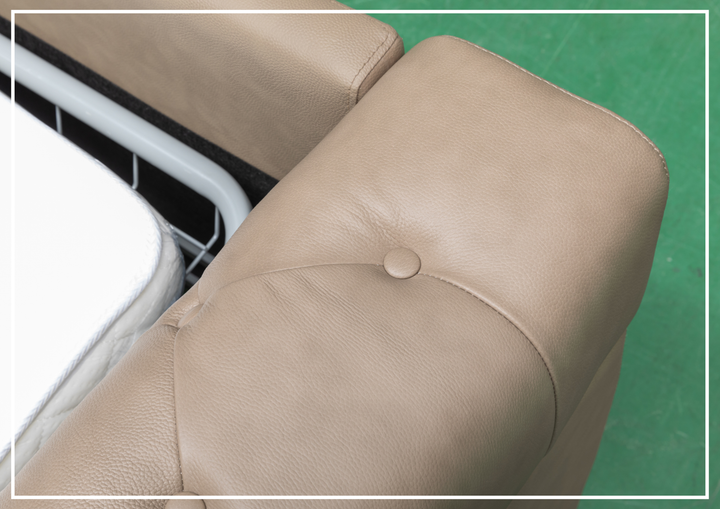 Callas Queen Sleeper Sofa | Gray Leather | Button Tufts | Digio Leather