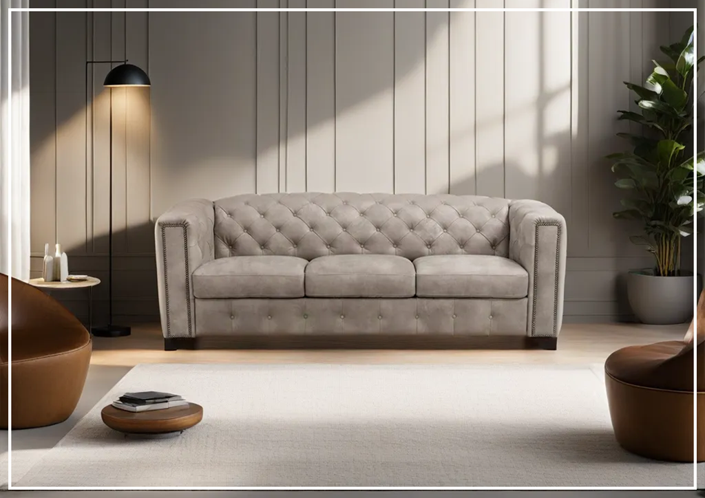 Gray leather sleeper sofa hot sale