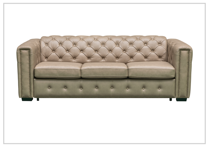 Callas Queen Sleeper Sofa | Gray Leather | Button Tufts | Digio Leather
