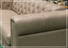 Callas Queen Sleeper Sofa | Gray Leather | Button Tufts | Digio Leather