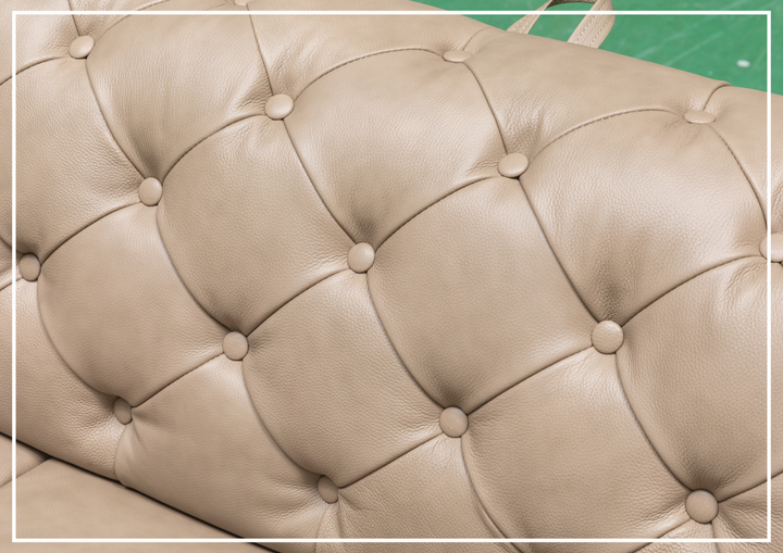 Callas Queen Sleeper Sofa | Gray Leather | Button Tufts | Digio Leather