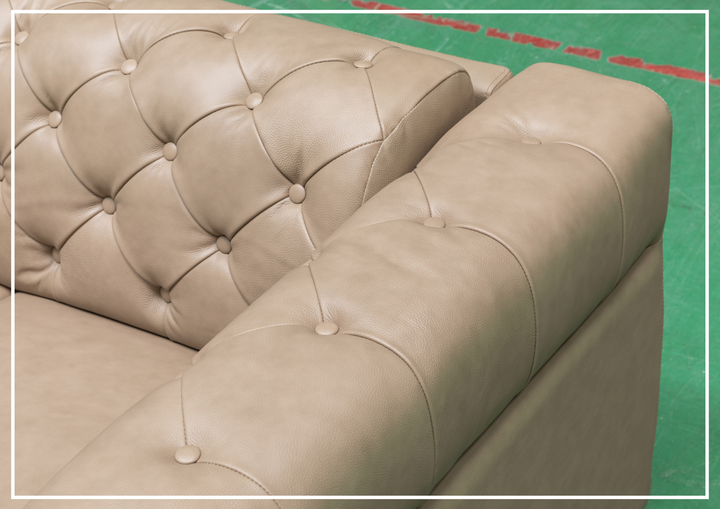 Callas Queen Sleeper Sofa | Gray Leather | Button Tufts | Digio Leather