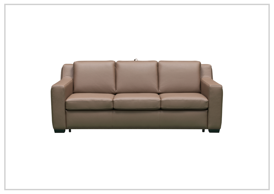 Alaves Queen Sleeper Sofa | 3-Seater | Brown Leather | Kathy Ireland