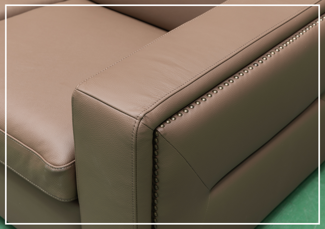 Alaves Queen Sleeper Sofa | 3-Seater | Brown Leather | Kathy Ireland