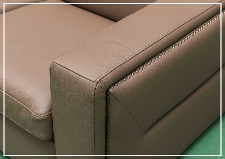 Alaves Queen Sleeper Sofa | 3-Seater | Brown Leather | Kathy Ireland