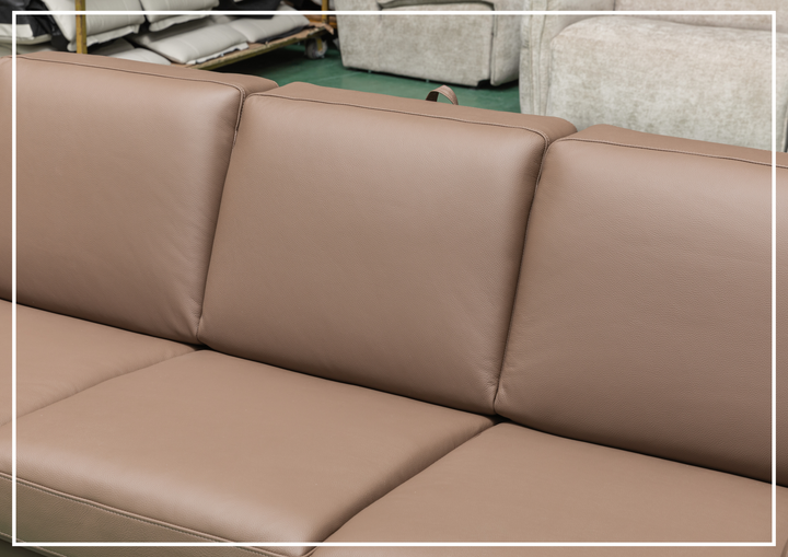 Alaves Queen Sleeper Sofa | 3-Seater | Brown Leather | Kathy Ireland