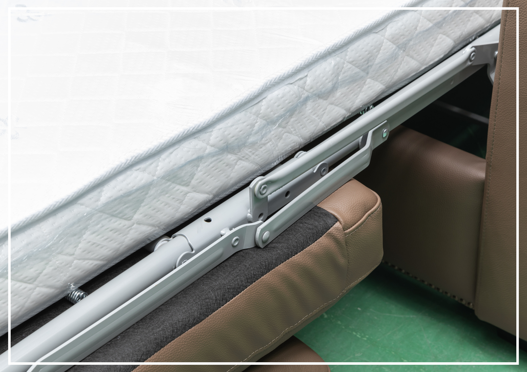 Alaves Queen Sleeper Sofa | 3-Seater | Brown Leather | Kathy Ireland