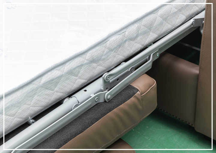 Alaves Queen Sleeper Sofa | 3-Seater | Brown Leather | Kathy Ireland