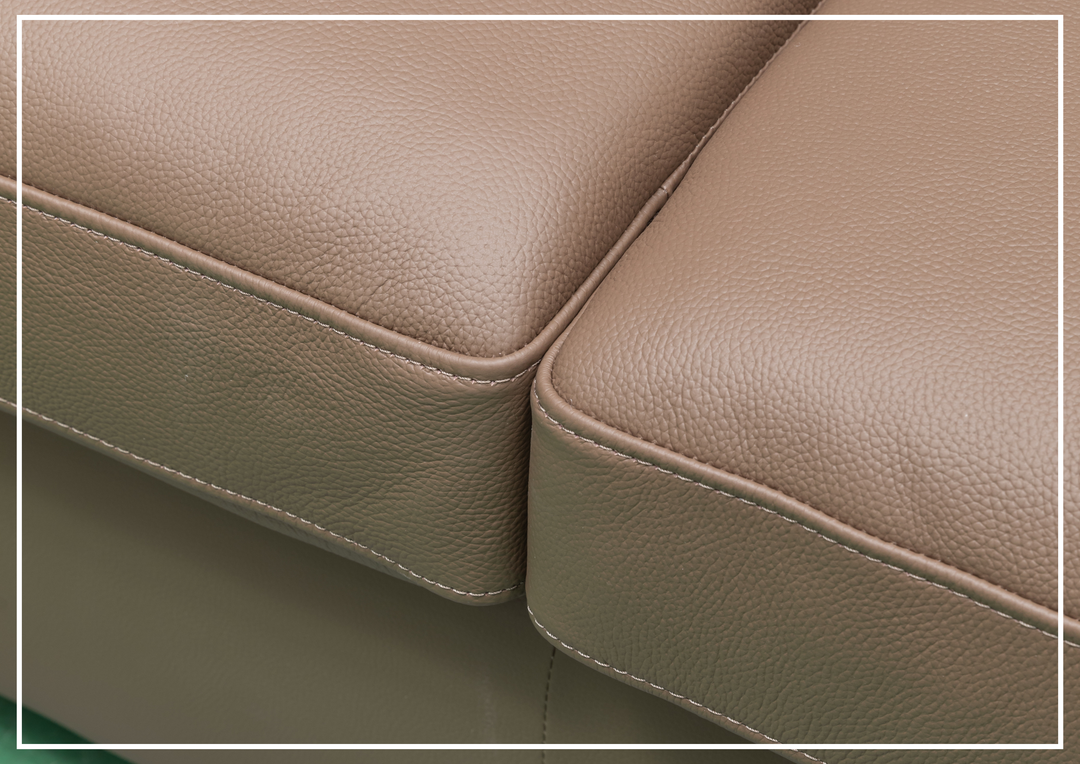 Alaves Queen Sleeper Sofa | 3-Seater | Brown Leather | Kathy Ireland