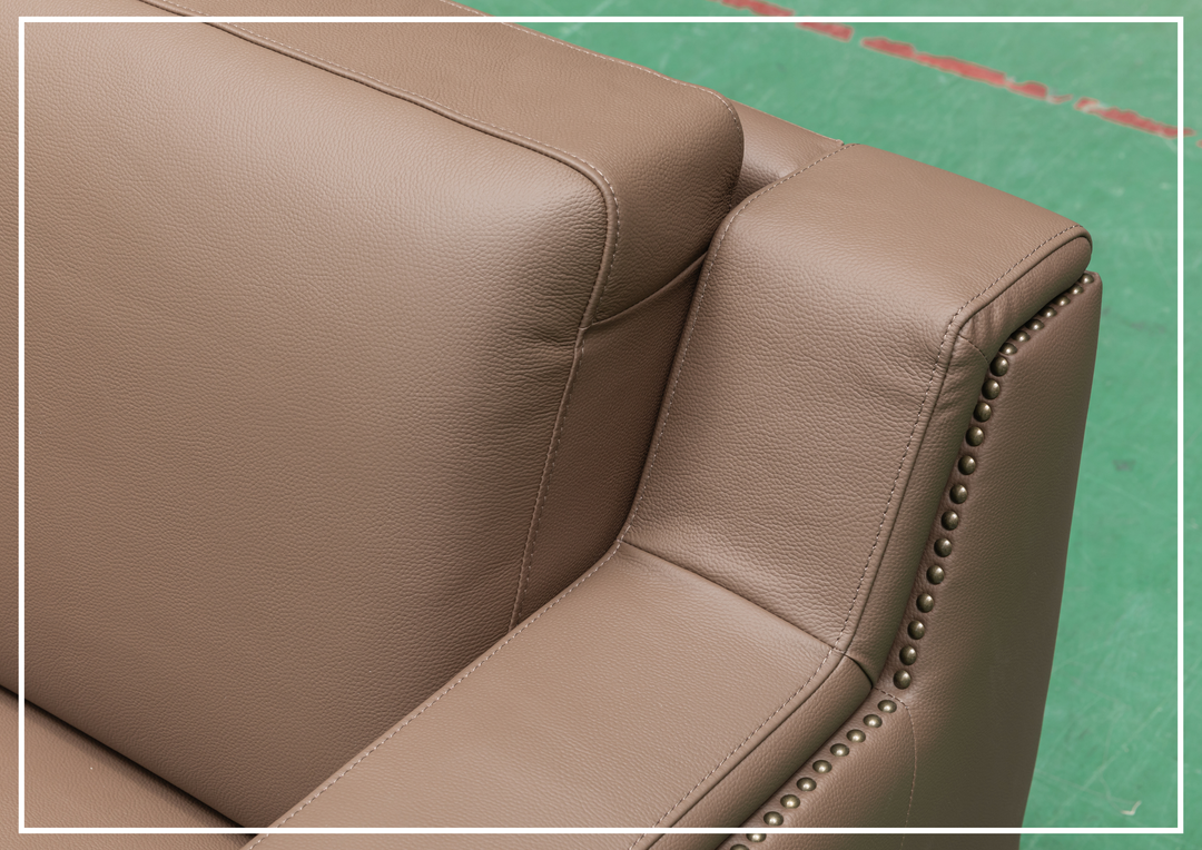 Alaves Queen Sleeper Sofa | 3-Seater | Brown Leather | Kathy Ireland