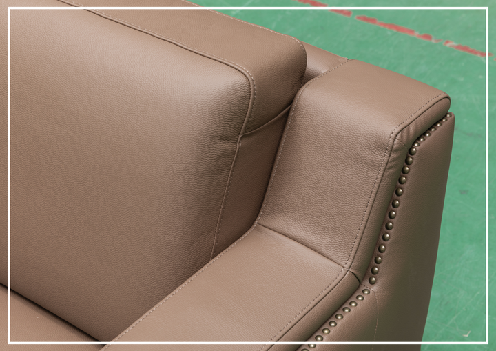 Alaves Queen Sleeper Sofa | 3-Seater | Brown Leather | Kathy Ireland