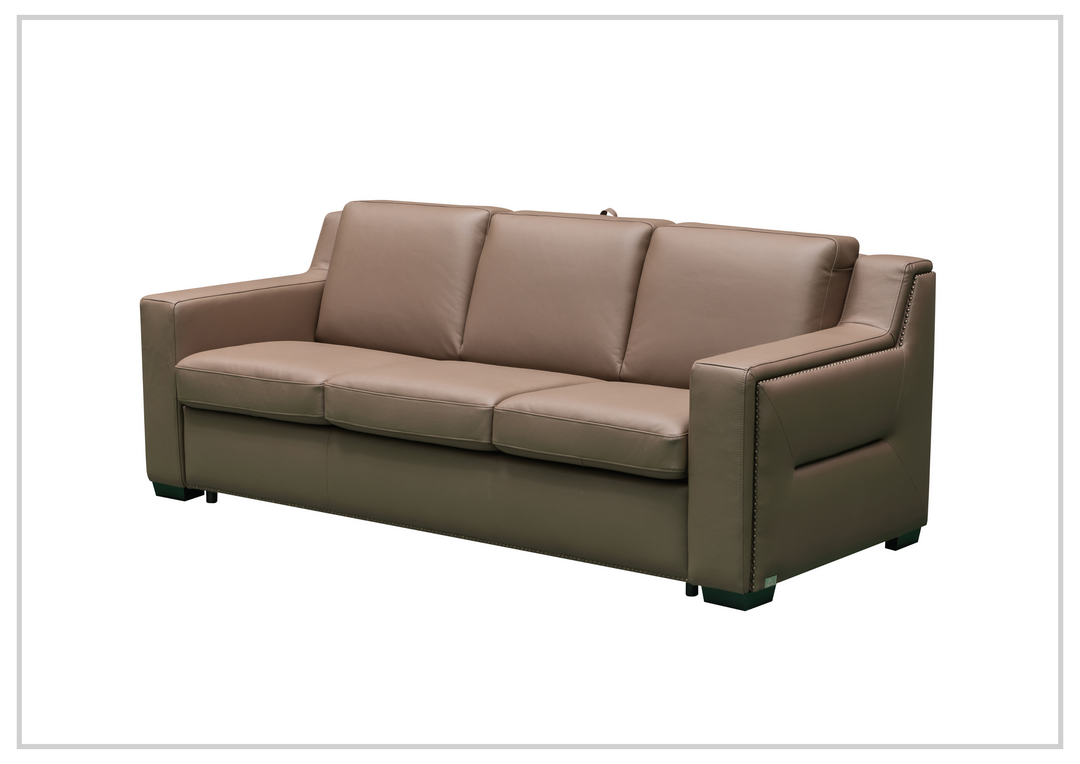 Alaves Queen Sleeper Sofa | 3-Seater | Brown Leather | Kathy Ireland