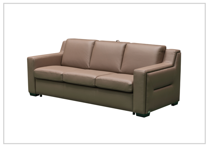 Alaves Queen Sleeper Sofa | 3-Seater | Brown Leather | Kathy Ireland
