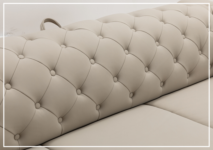 Callas Queen Sleeper Sofa | Gray Leather | Button Tufts | Digio Leather