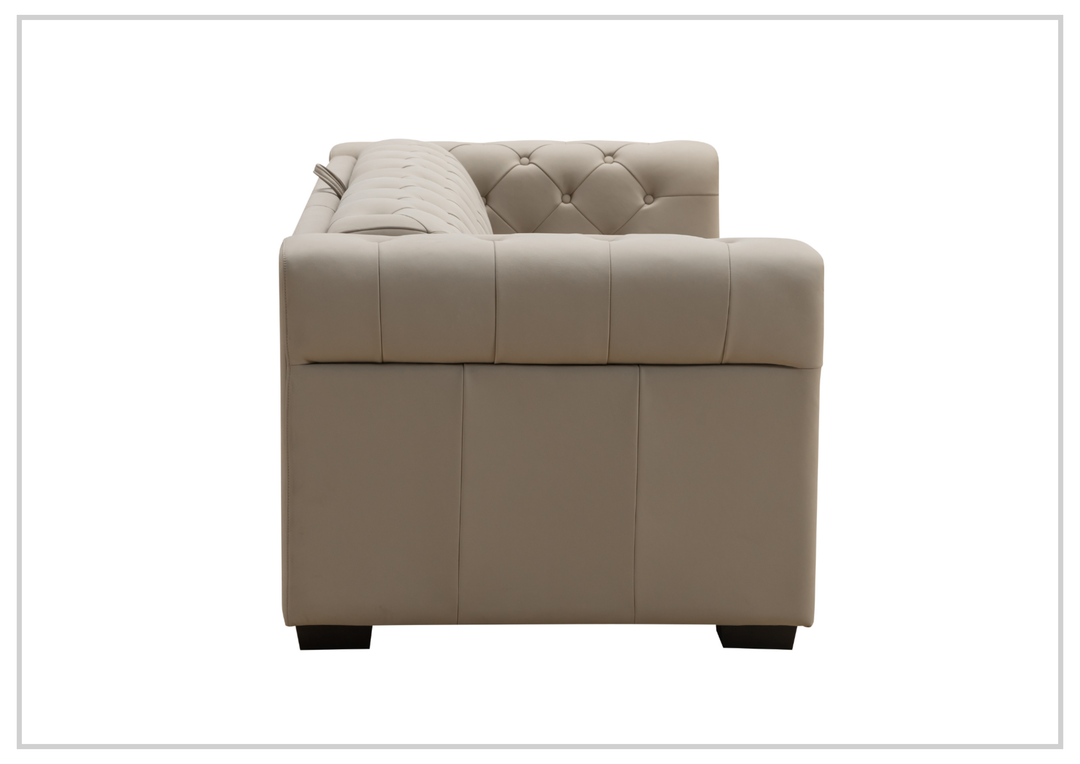 Callas Queen Sleeper Sofa | Gray Leather | Button Tufts | Digio Leather