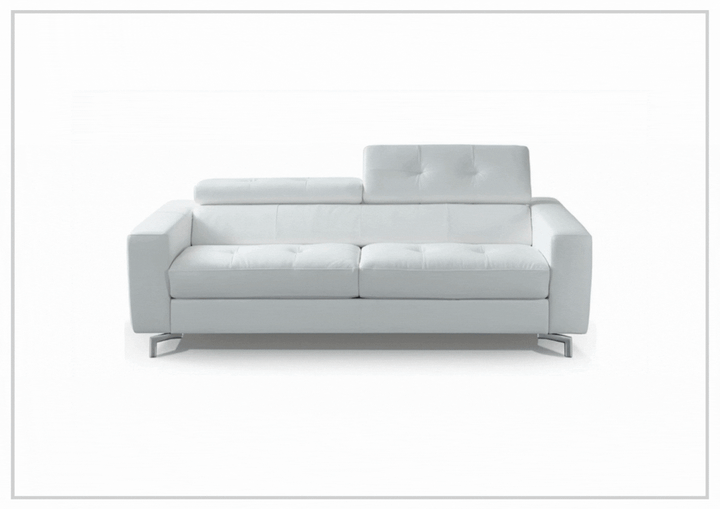 Kathy Ireland Tevere Top Grain Leather Queen Sleeper Sofa with Chrome Legs-Jennihome